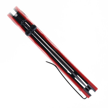 Remette Cool Whale Folding Knife Red G10 Handle 14C28N Plain Black Blade RTCL-GN4