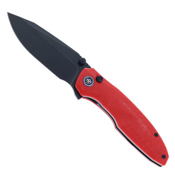 Remette Cool Whale Folding Knife Red G10 Handle 14C28N Plain Black Blade RTCL-GN4