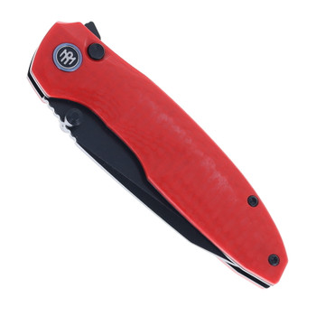 Remette Cool Whale Folding Knife Red G10 Handle 14C28N Plain Black Blade RTCL-GN4