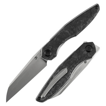 Kansept Halide Folding Knife Dark Matter Glow Fatcarbon Handle S35VN Plain Edge Stonewash Finish K1136A1