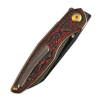 Kansept Halide Folding Knife MarsValley FatCarbon Handle S35VN Plain Edge Black DLC Finish K1136A4