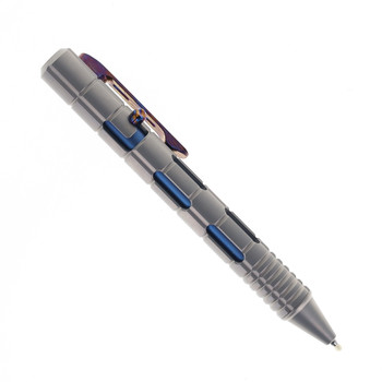 Maxace Judge 3 Pen Bolt Action Titanium w/ Timascus Clip Gray & Blue Pen MC46-1-D