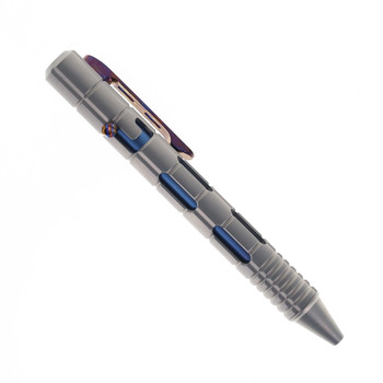 Maxace Judge 3 Pen Bolt Action Titanium w/ Timascus Clip Gray & Blue Pen MC46-1-D