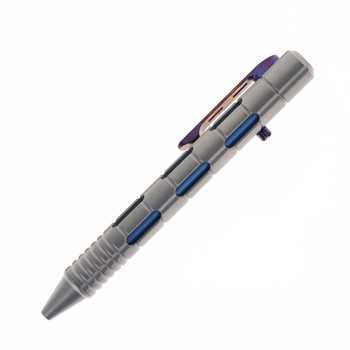 Maxace Judge 3 Pen Bolt Action Titanium w/ Timascus Clip Gray & Blue Pen MC46-1-D