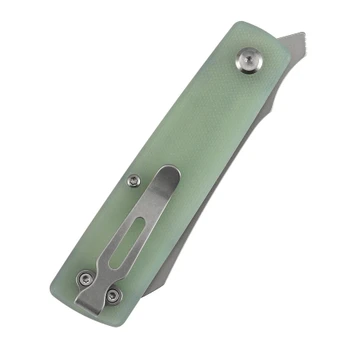 Tenable Higonokami Folding Knife Jade G10 Handle D2 Reverse Tanto Plain Edge Stonewash Finish B2135A4