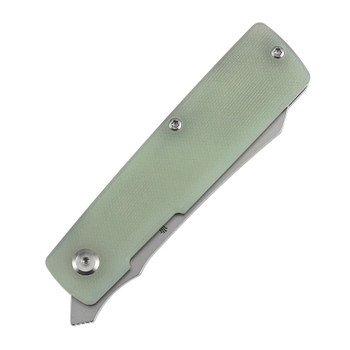 Tenable Higonokami Folding Knife Jade G10 Handle D2 Reverse Tanto Plain Edge Stonewash Finish B2135A4
