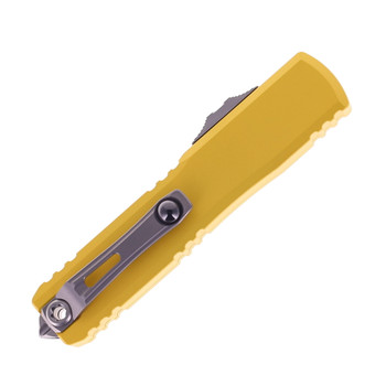 Microtech Ultratech Gen IV Automatic Folding Knife Yellow Handle Aluminum Handle Stonewashed D/E Blade 11224-10YW