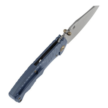 Kansept Caveman Folding Knife Blue Stonewash Titanium Handle 20CV Tanto Plain Edge Satin Finish K1110A5
