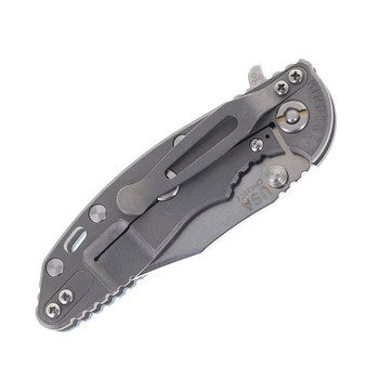 Hinderer Knives XM-18 3.0" Folding Knife Bowie Blade Blue G10 Handle Working Finish Titanium & Stonewashed 20CV Blade