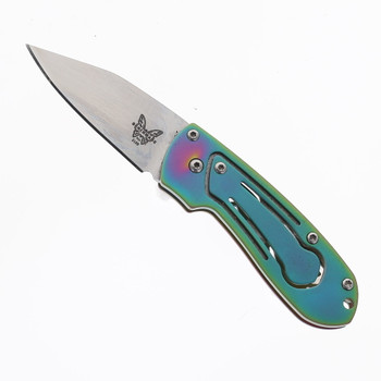 Discontinued Benchmade Benchmite Automatic Knife Limited Edition Rainbow Titanium Handle 154CM Blade 3100-401