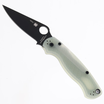 (Collectors Club #23) Spyderco Paramilitary 2 Natural G10 Texture handle Magnacut Black Blade C81GNDMCPBK2