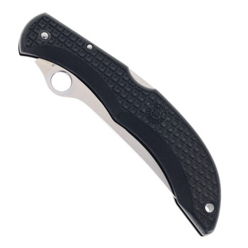 (Used from Collection) Vintage Spyderco Catcherman Folding Knife Black FRN Handle AUS8 Part Serrated Blade C17PSBK