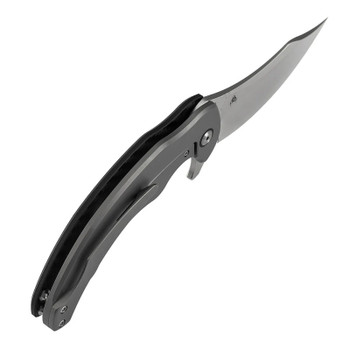 Kansept Gilgamesh Folding Knife Twill Carbon Fiber/G10 Handle S35VN Trailing Point Plain Edge Stonewash Finish K1128A1