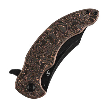 Kansept Gilgamesh Folding Knife Copper CF/ BW Ti Handle S35VN Plain Edge K1128A4