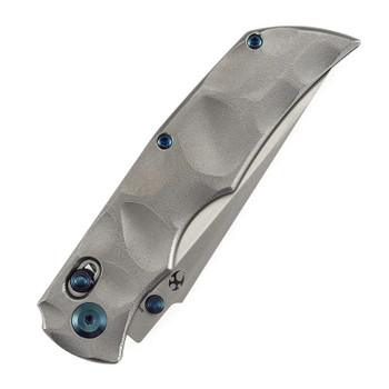 Kansept SIF Folding Knife Orange Peel Titanium Handle S35VN Drop Point Plain Edge Satin Finish K1100V1