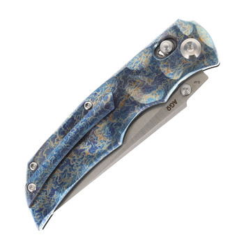 Kansept SIF Folding Knife Lightning Strike Titanium Handle S35VN Drop Point Plain Edge Satin Finish K1100V2