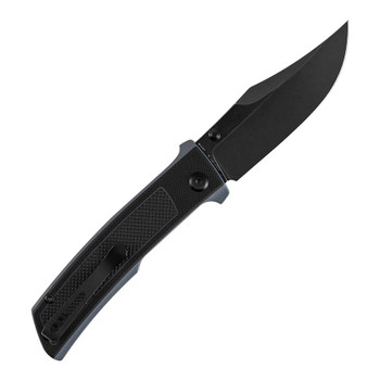 Tenable Bison Folding Knife Black/Gray G10 Handle Nitro-V Clip Point Plain Edge Blackwash Finish B2108A2
