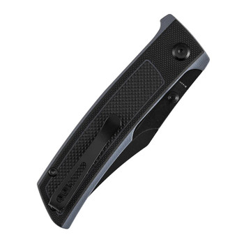 Tenable Bison Folding Knife Black/Gray G10 Handle Nitro-V Clip Point Plain Edge Blackwash Finish B2108A2