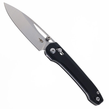 Bestech Cobber Folding Knife Black G10 Handle 14C28N Plain Edge SW/Satin BG68A