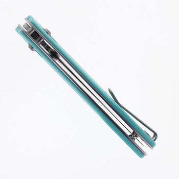 Bestech Cobber Folding Knife Light Blue G10 Handle 14C28N Plain Edge Stonewash/Satin Finish BG68B
