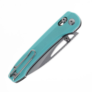 Bestech Cobber Folding Knife Light Blue G10 Handle 14C28N Plain Edge Stonewash/Satin Finish BG68B