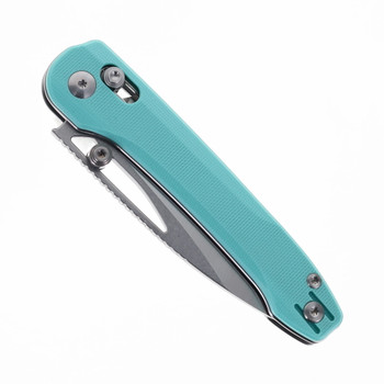 Bestech Cobber Folding Knife Light Blue G10 Handle 14C28N Plain Edge Stonewash/Satin Finish BG68B