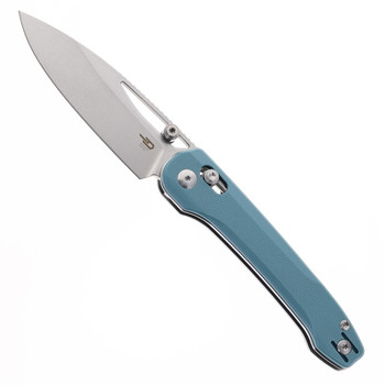 Bestech Cobber Folding Knife Blue G10 Handle 14C28N Plain Edge Stonewash Finish BG68C