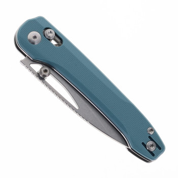Bestech Cobber Folding Knife Blue G10 Handle 14C28N Plain Edge Stonewash Finish BG68C