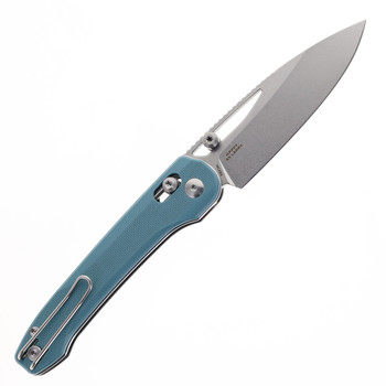 Bestech Cobber Folding Knife Blue G10 Handle 14C28N Plain Edge Stonewash Finish BG68C