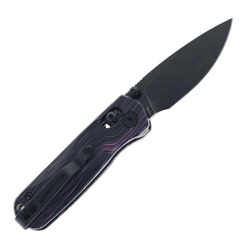 Bestechman Sprite Folding Knife Black/Purple G10 Handle M390 Plain Edge Black Stonewash Finish BMK21E