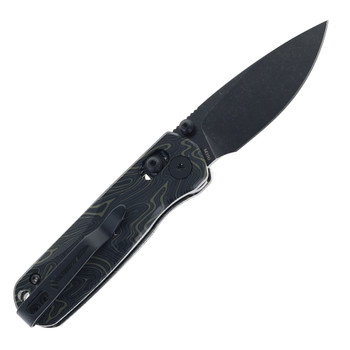 Bestechman Sprite Folding Knife Black/Green G10 Handle M390 Plain Edge Black Stonewash Finish BMK21F