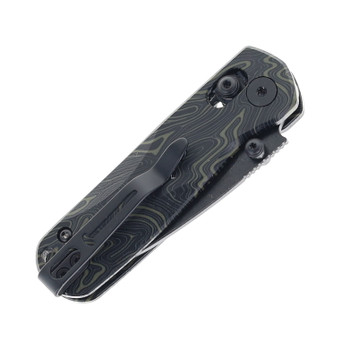 Bestechman Sprite Folding Knife Black/Green G10 Handle M390 Plain Edge Black Stonewash Finish BMK21F