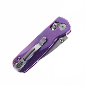 Bestechman Sprite Folding Knife Purple Chrystallized Titanium Handle 2.36" Stonewash/Satin M390 Drop Point BMK21H