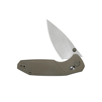 KB Aero Air Folding Knife Bronze Ano Titanium Handle M390 Drop Point Plain Edge Satin Finish KB488E
