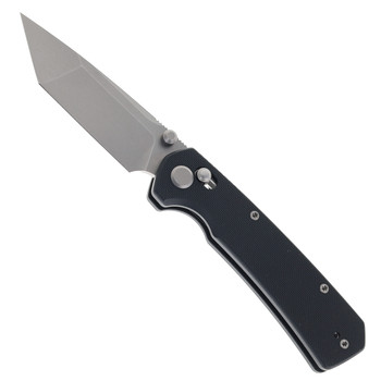 GEO Knife Blaze Folding Knife Black G10 Handle M390 Tanto Point Plain Edge Stonewash Finish GEO2503D