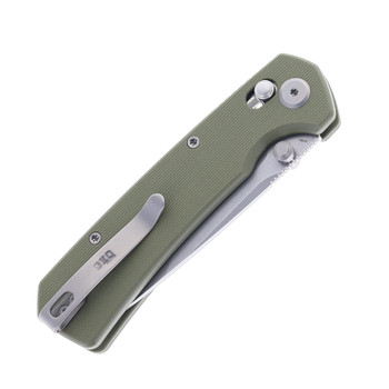 GEO Knife Blaze Folding Knife Green G10 Handle M390 Tanto Point Plain Edge Stonewash Finish GEO2503H