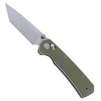 GEO Knife Blaze Folding Knife Green G10 Handle M390 Tanto Point Plain Edge Stonewash Finish GEO2503H