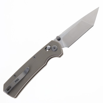 GEO Knife Blaze Folding Knife Khaki G10 Handle M390 Tanto Point Plain Edge Stonewash Finish GEO2503I