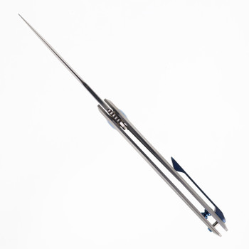 Spartan Blades Pandia Folding Knife Blue Anodized Titanium Handle Magnacut Spear Point Plain Edge SF16SWBL