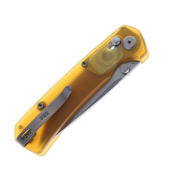 GEO Knife Blaze Folding Knife Ultem Handle M390 Tanto Point Plain Edge Stonewash Finish GEO2503J