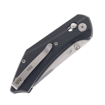 GEO Knife Divid Folding Knife Black G10 Handle M390 Drop Point Plain Edge Stonewash Finish GEO2507E