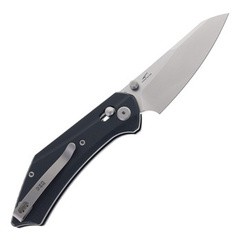 GEO Knife Divid Folding Knife Black G10 Handle M390 Drop Point Plain Edge Stonewash Finish GEO2507E