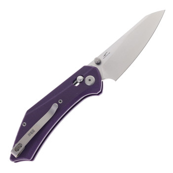 GEO Knife Divid Folding Knife Purple G10 Handle M390 Drop Point Plain Edge Stonewash Finish GEO2507G