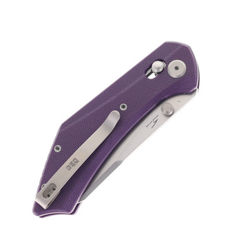 GEO Knife Divid Folding Knife Purple G10 Handle M390 Drop Point Plain Edge Stonewash Finish GEO2507G
