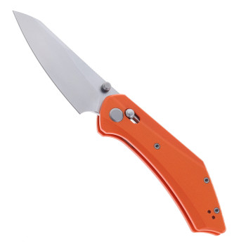 GEO Knife Divid Folding Knife Orange G10 Handle M390 Drop Point Plain Edge Stonewash Finish GEO2507H