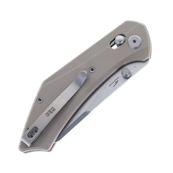GEO Knife Divid Folding Knife Khaki G10 Handle M390 Drop Point Plain Edge Stonewash Finish GEO2507J