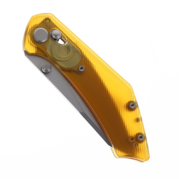 GEO Knife Divid Folding Knife Ultem Handle M390 Drop Point Plain Edge Stonewash Finish GEO2507K