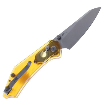 GEO Knife Divid Folding Knife Ultem Handle M390 Drop Point Plain Edge Stonewash Finish GEO2507K