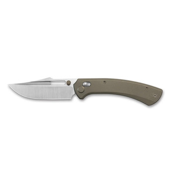 Geo Knife Strix Folding Knife Bronze Titanium Handle M390 Drop Point Plain Edge Hand Rubbed Satin Finish GEO2510C