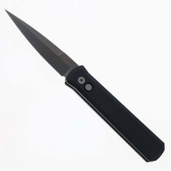 Pro-Tech Godfather Automatic Knife Black Aluminum Handle 154CM Smoky Grey DLC  Blade 921-SG